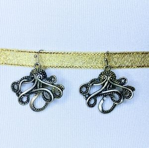 🐙Pewter Octopus Earrings